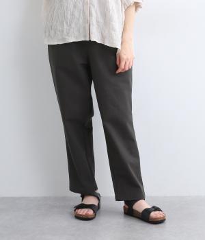 先染めコットンスラブ テーパードパンツ(ダークグレー-ONESIZE)