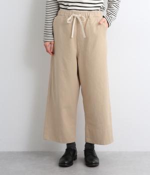9.3ozタテスラブ入り9分丈ワイドストレートパンツ