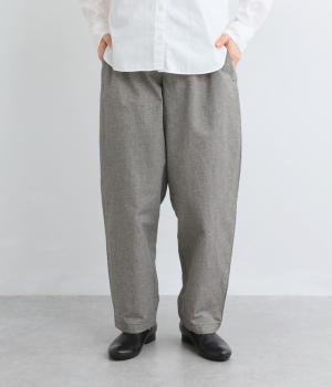コットンリネン　テーパードパンツ(チドリグレー-F)
