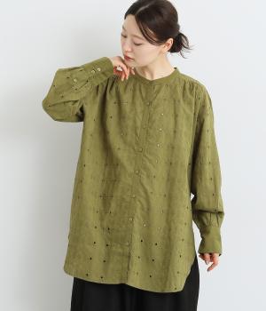 キャンブリック刺繍 前あきチュニックシャツ