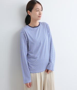 フレンチボーダーTシャツ(ブルー-F)