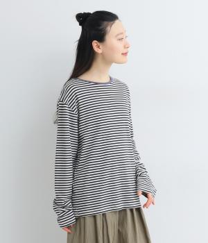 フレンチボーダーTシャツ(ブラック-F)