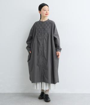 コットンリネン刺繍ヨークワンピース