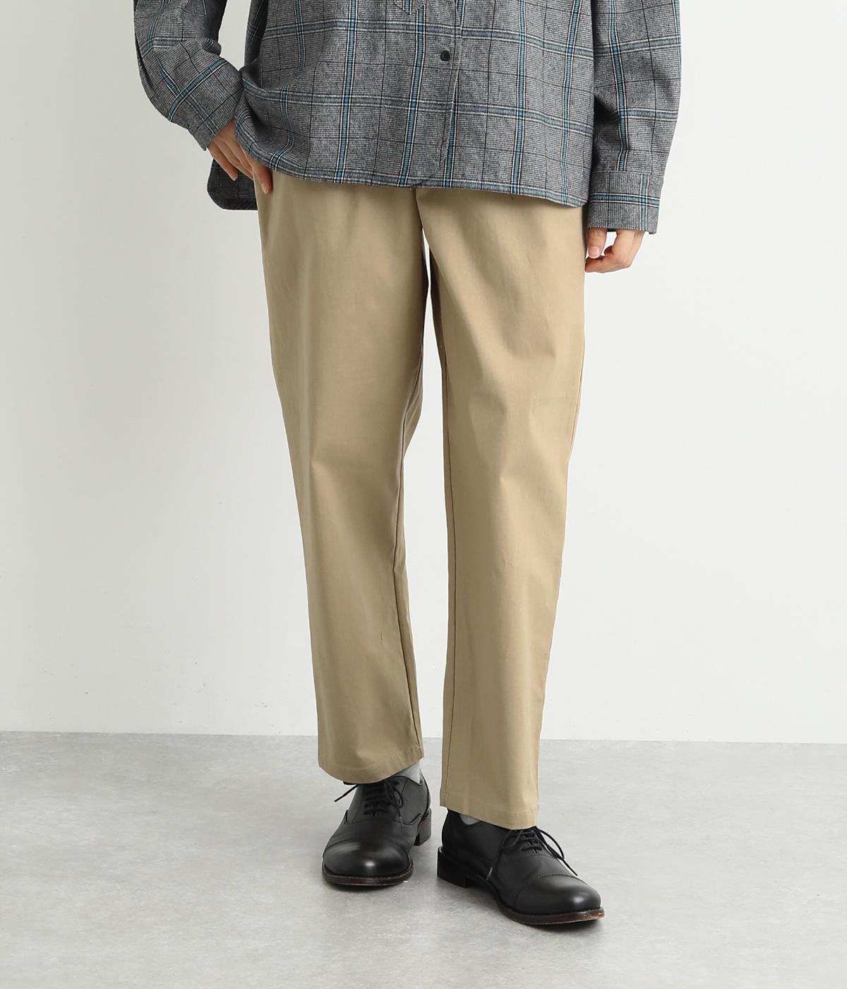 9分丈ウエストゴムテーパードパンツ(ベージュ-F)