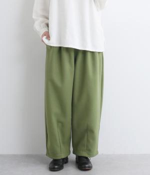 起毛Wフェイスカットソータック・ダーツ入り9分丈バルーンパンツ