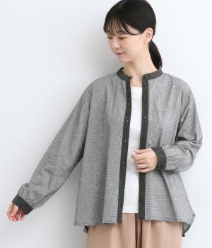 表起毛チェック柄ブラウス