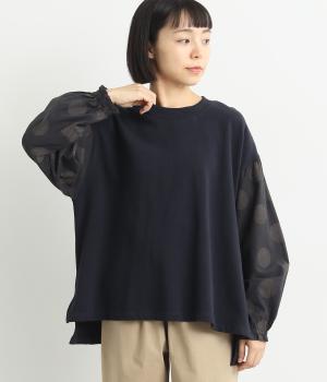 袖ゴム入り裾前後差付プルオーバー
