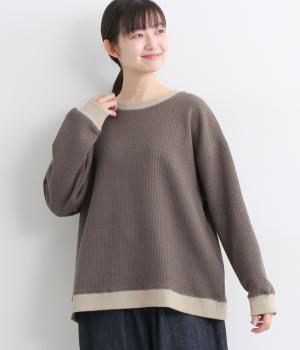 ジャカードカットキルトリブカットソープルオーバー(ダークモカ-F)