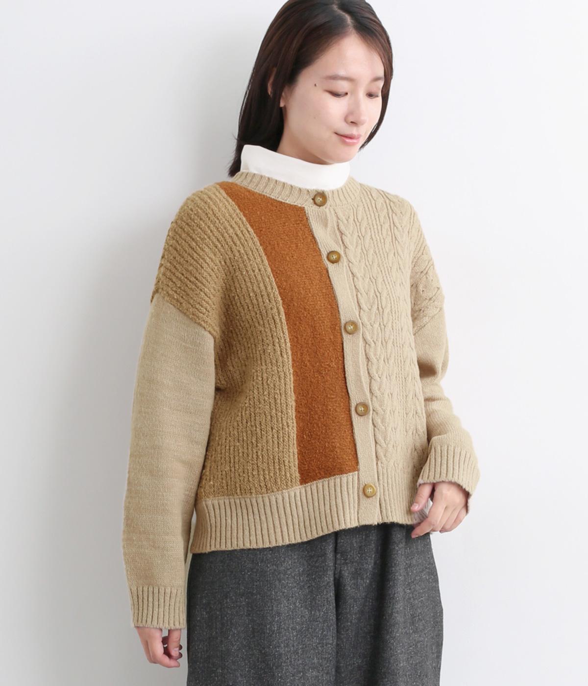 ニット4種類柄パッチワークニットカーディガン（cloudnine）の商品詳細