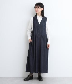 デニムVネックジャンパースカート