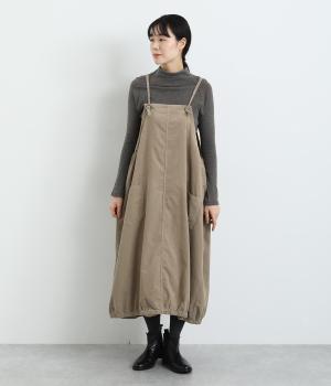 コットンコーデユロイバルーンエプロンワンピース