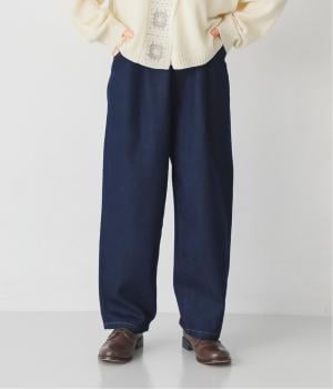 北欧モチーフ付きテーパードパンツ(インディゴネイビー-L)