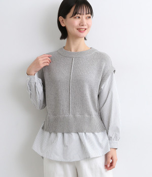 布帛ドッキングベストプルオーバー