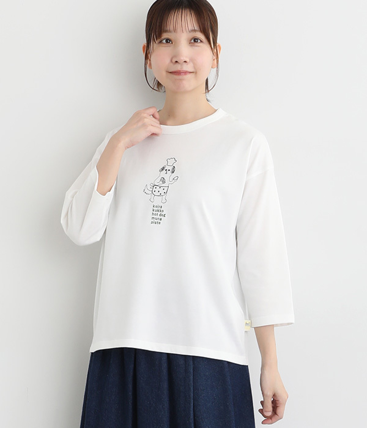 アニマルラップ刺繍カットプルオーバー(オフB(コック犬)-M)