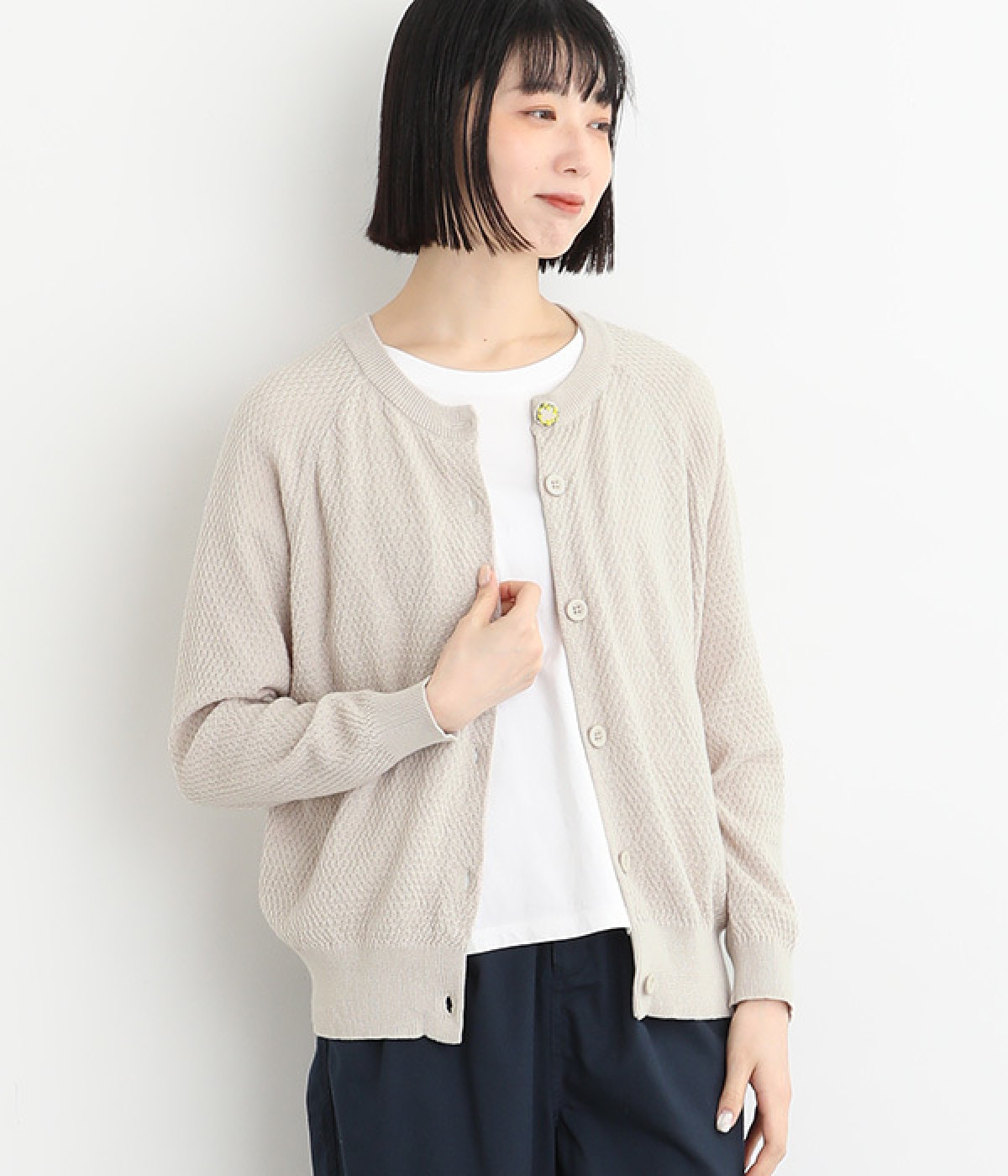 ミモザ刺繍ボタンカーディガン（Keitto）の商品詳細