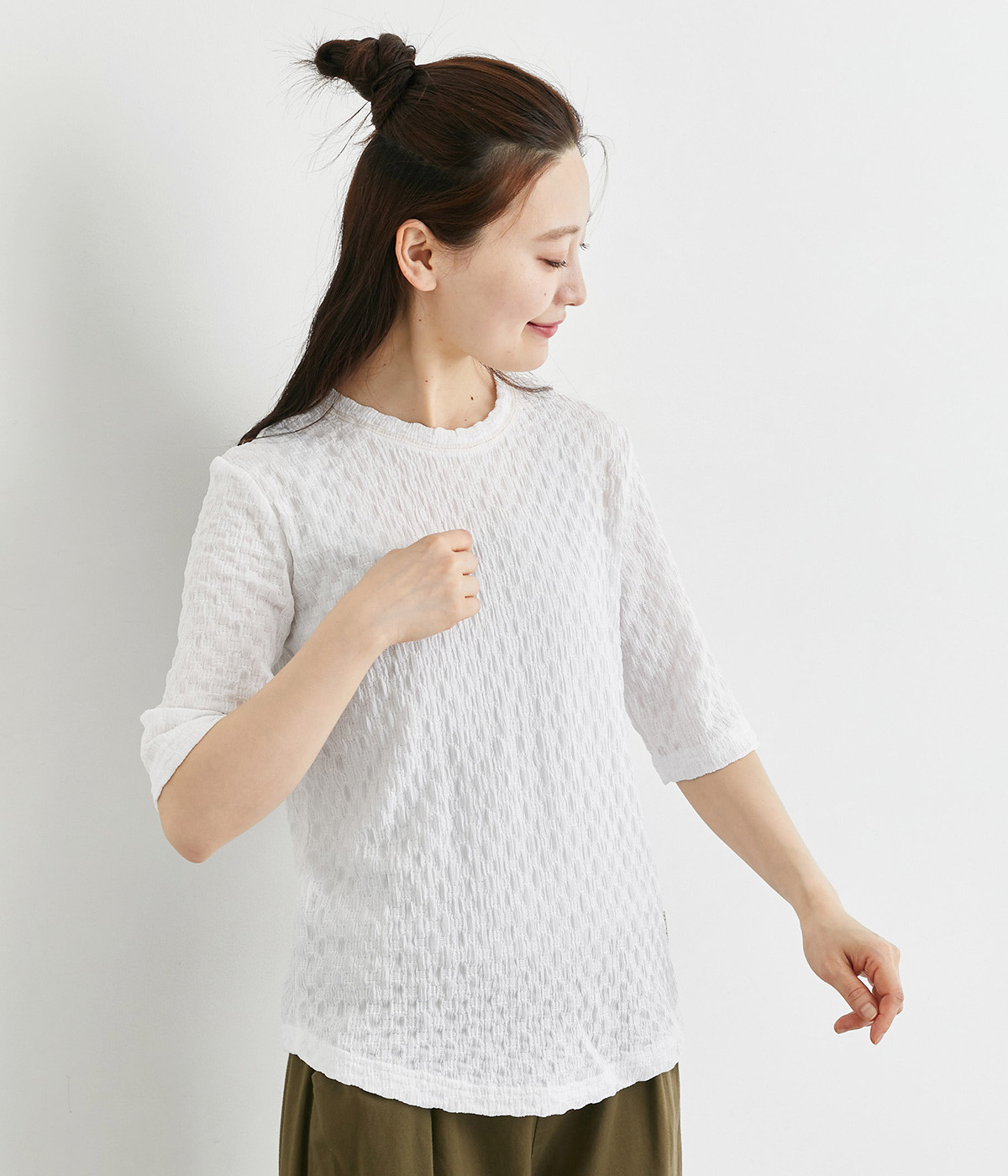 シャーリングブロック柄カットプルオーバー（Keitto）の商品詳細