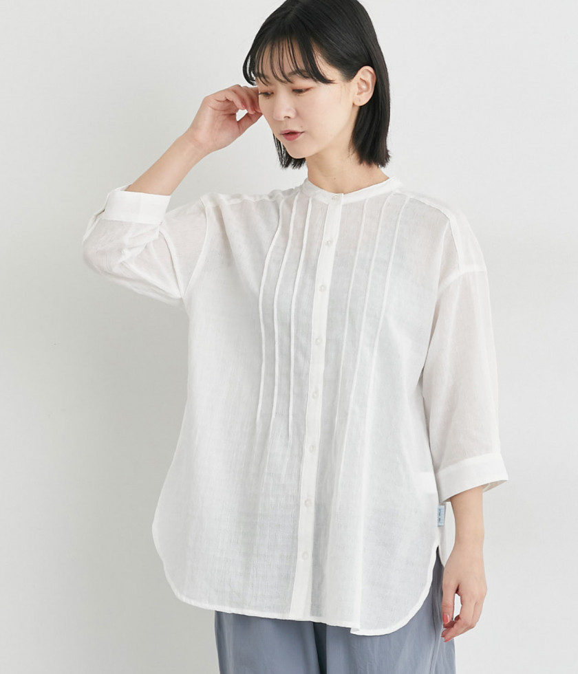 あじさいドット柄ロングシャツ
