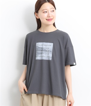 里山プリントTシャツ(ブルーチャコール-L)
