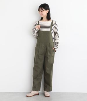 夜空ピスネーム付きサロペット(カーキ-L)