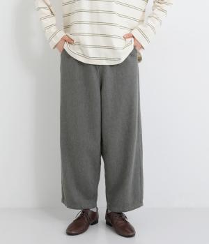 コットンツイルデニム調ワイドカーブパンツ