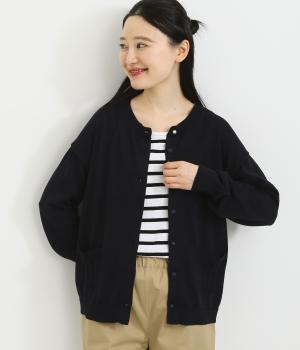 色々ボタンきれいめカーディガン(ネイビー-L)