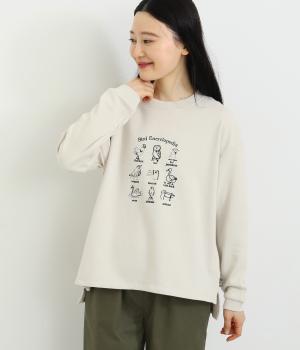 犬　鳥　刺繍プルオーバー(アイボリー-M)