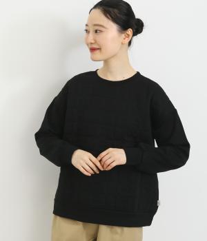 草花キルト刺繍切り替えプルオーバー(ブラック-L)