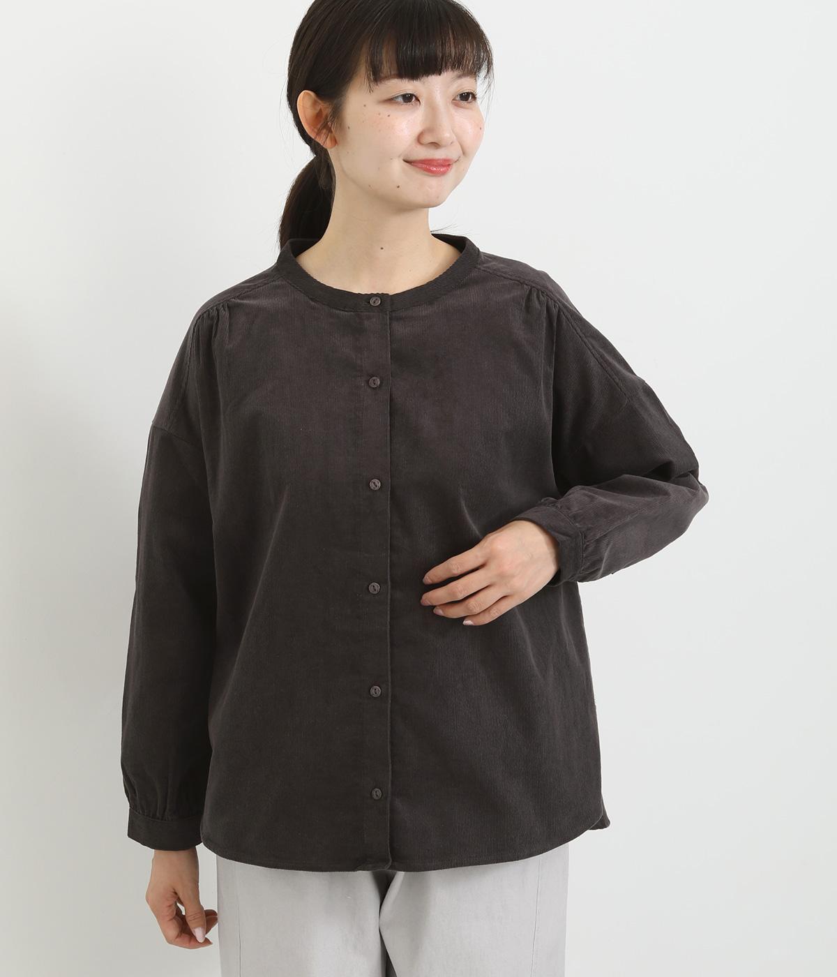コーデュロイワイドシャツ(チャコール-M)