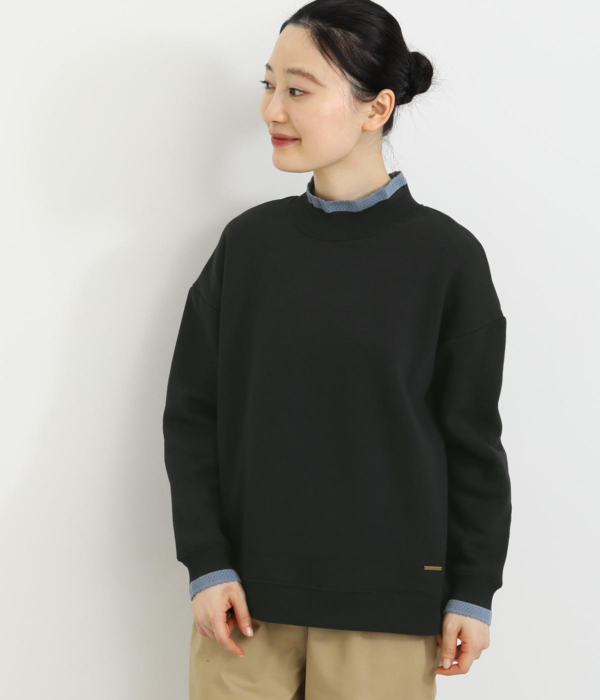 編立てリブ付きカットプルオーバー(ネイビー-M)