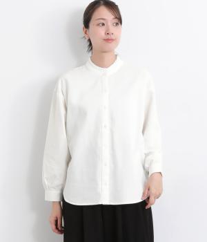 襟タックフリルシャツ(キナリ-L)