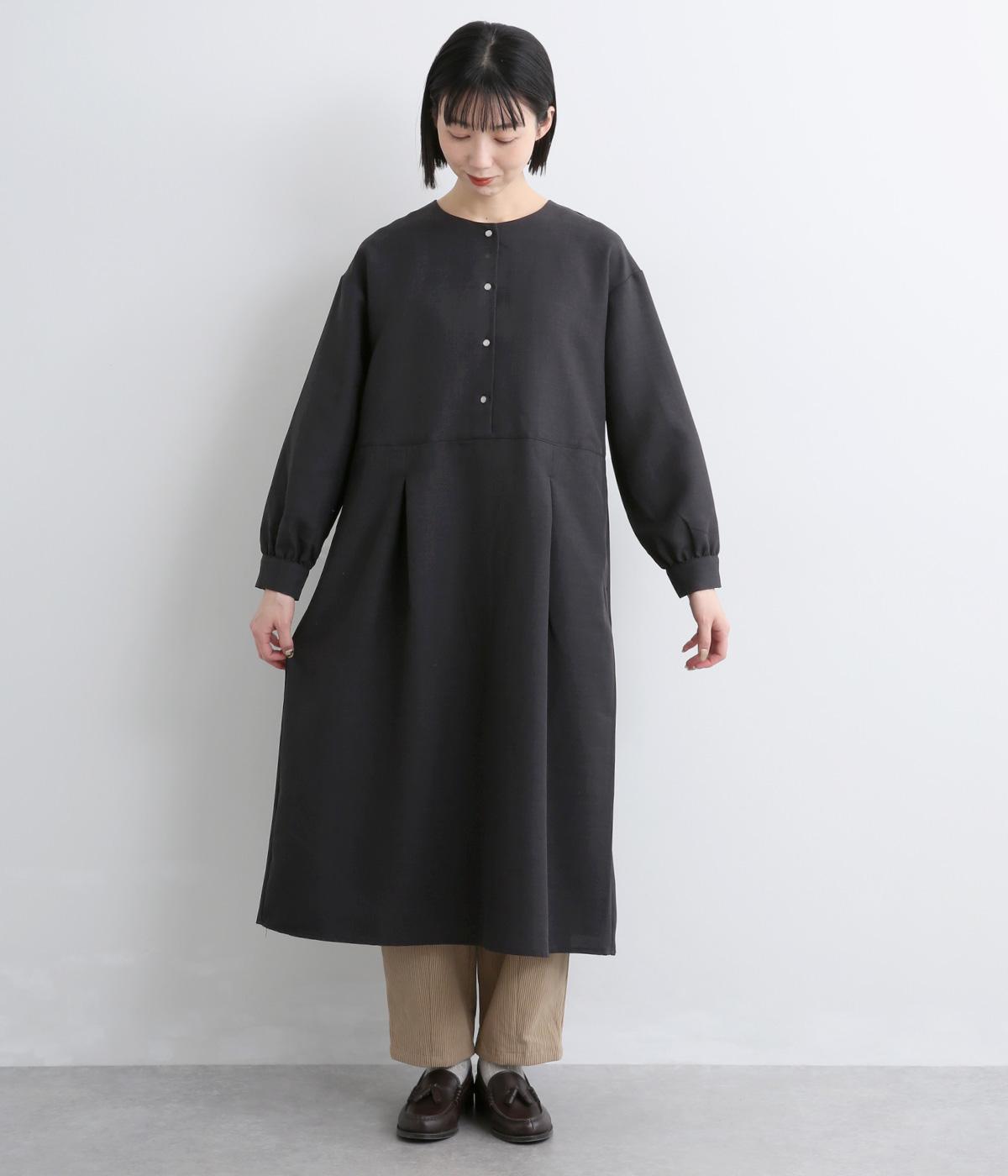 ウエスト切り替えワンピース(ブラック-M)