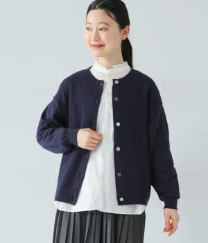 いろいろボタン春色カーディガン(ネイビー-L)