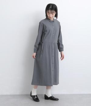 ウエストドロスト前あきワンピース