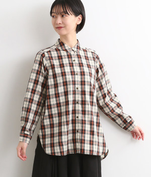 ヘリンボーンチェックブラウス