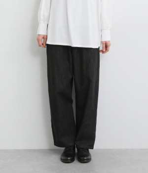 コットンリネンワイドテーパードパンツ
