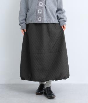 撥水キルティングバルーンスカート(ブラック-M)