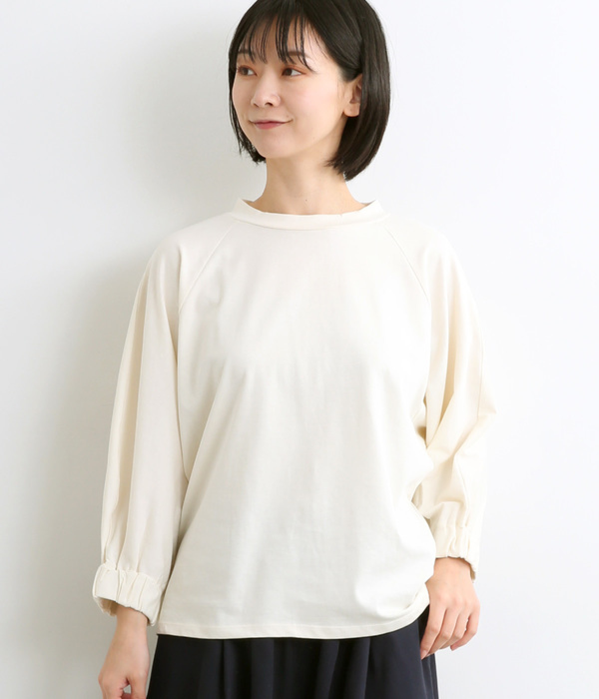 ハイツイストコットンドルマンプルオーバー(オフホワイト-ONESIZE)