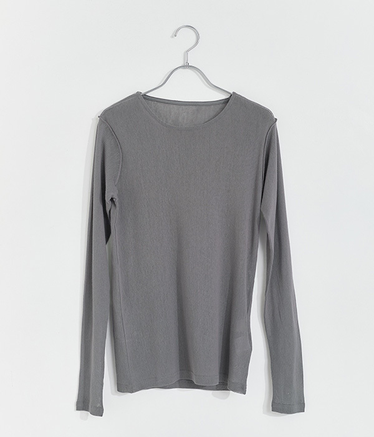 グレー コットン混合 クルーネック トレーナー Gymphlex [ジムフレックス] W COTTON TERRRY CREW NECK PULLOVER
