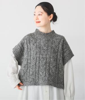 MIXメランジケーブルニットベスト