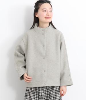 スタンドカラーポンディングブルゾン(ライトグレー-L)