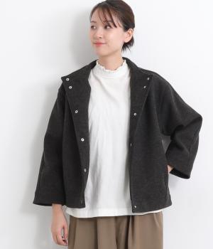 スタンドカラーポンディングブルゾン(チャコール-L)