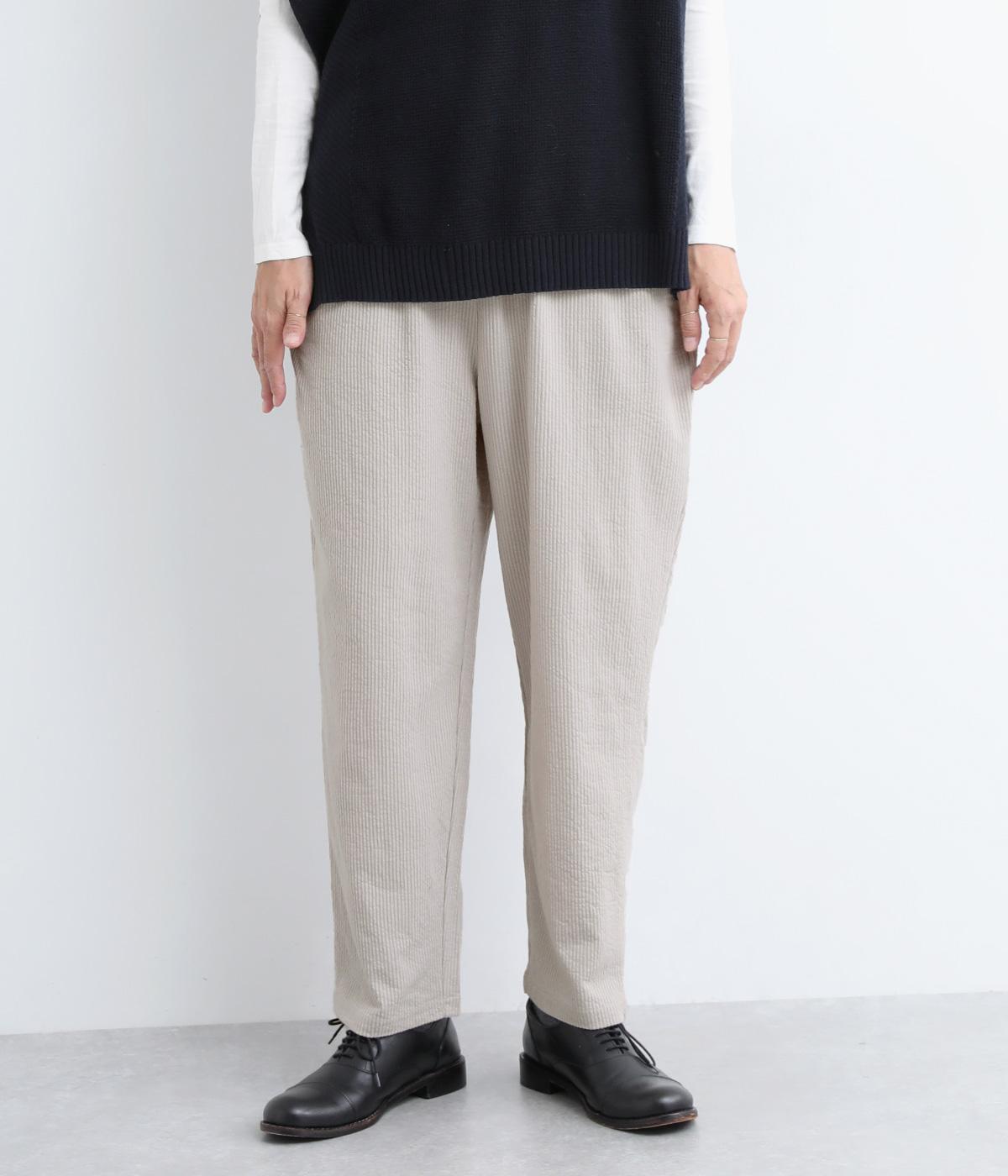 カットサッカーテーパードパンツ(グレー-L)