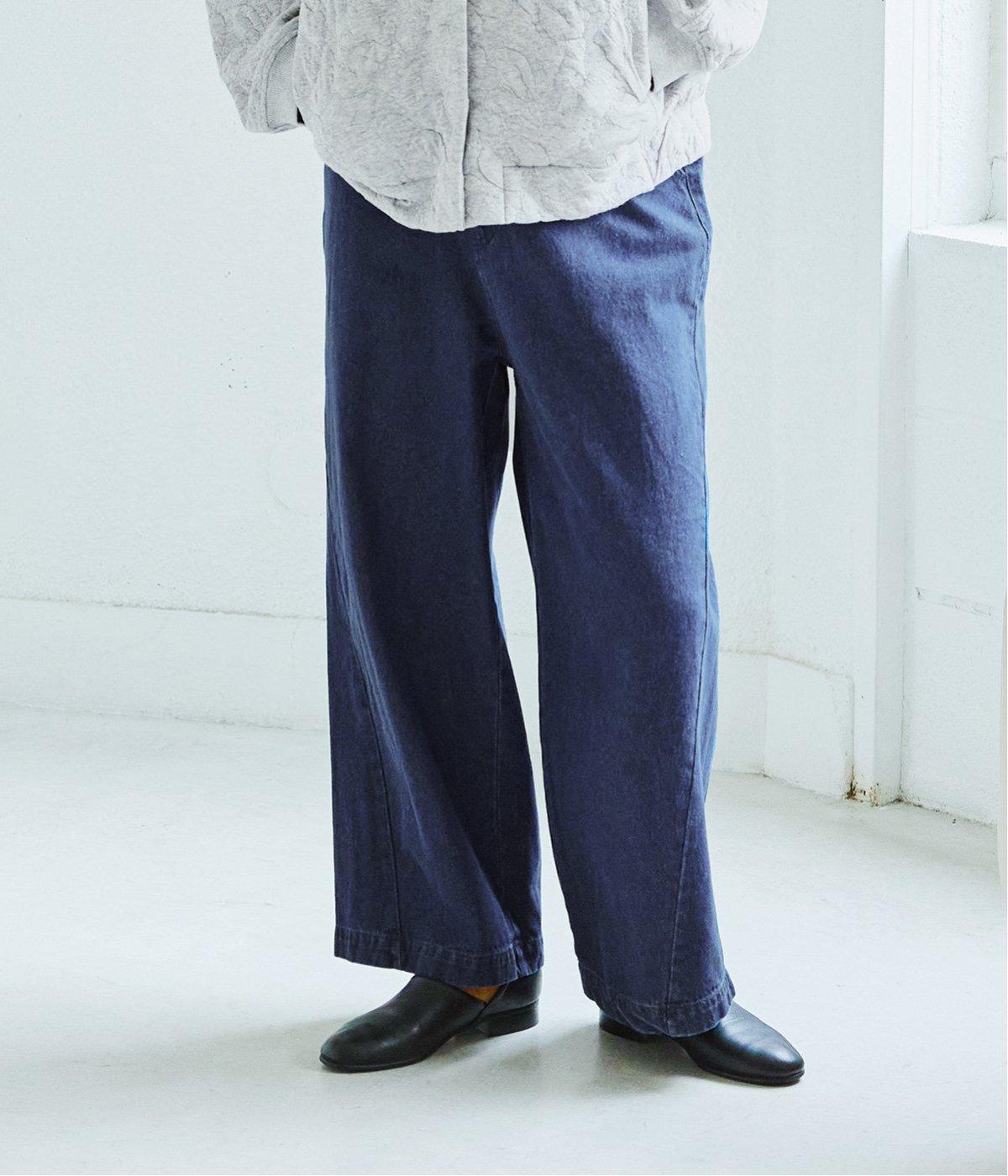 パネルワイドストレートデニムパンツ