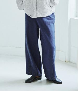 パネルワイドストレートデニムパンツ