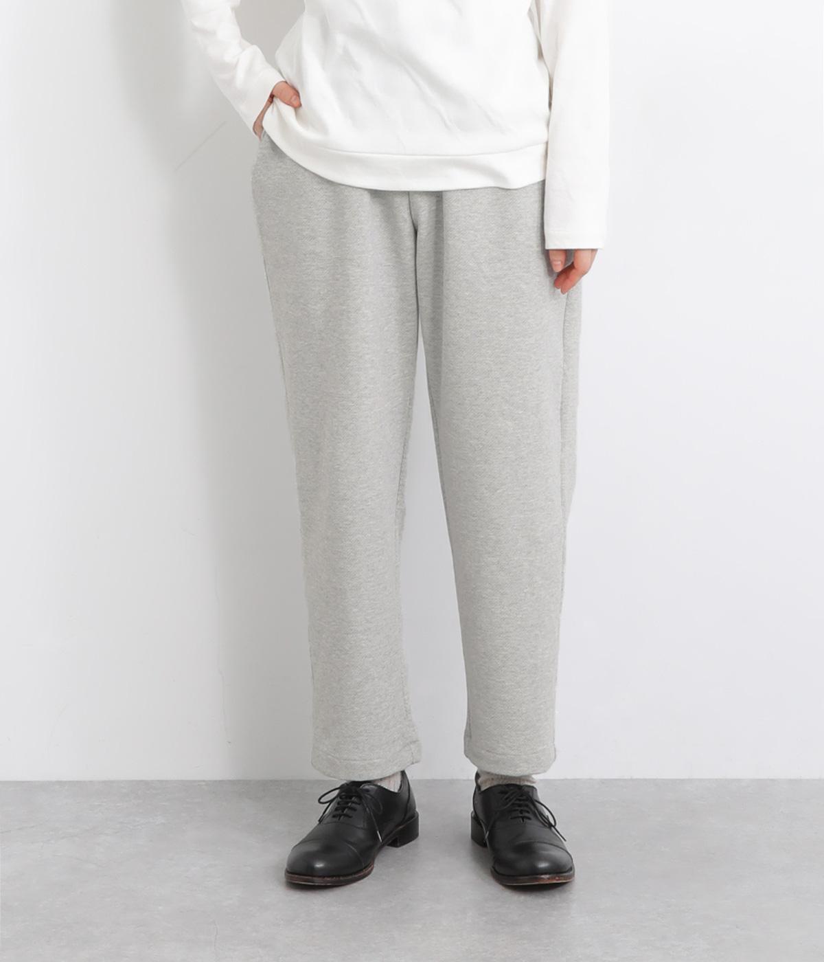 ツイルジャージ裏起毛パンツ(ライトグレー-M)