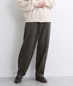 ソフトコールタックコクーンパンツ(チャコール-L)