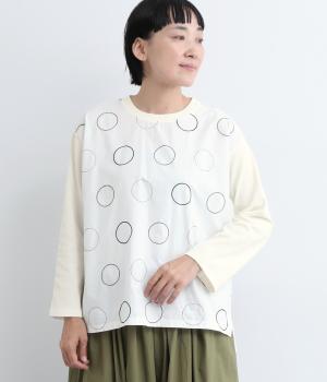 ドット刺繍プルオーバー(オフホワイト-L)