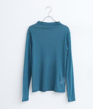 コットンメッシュボトルネックインナー(ブルー-L)