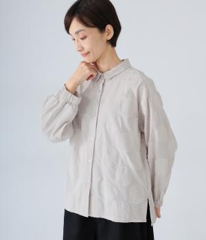 コットンドットジャカードブラウス