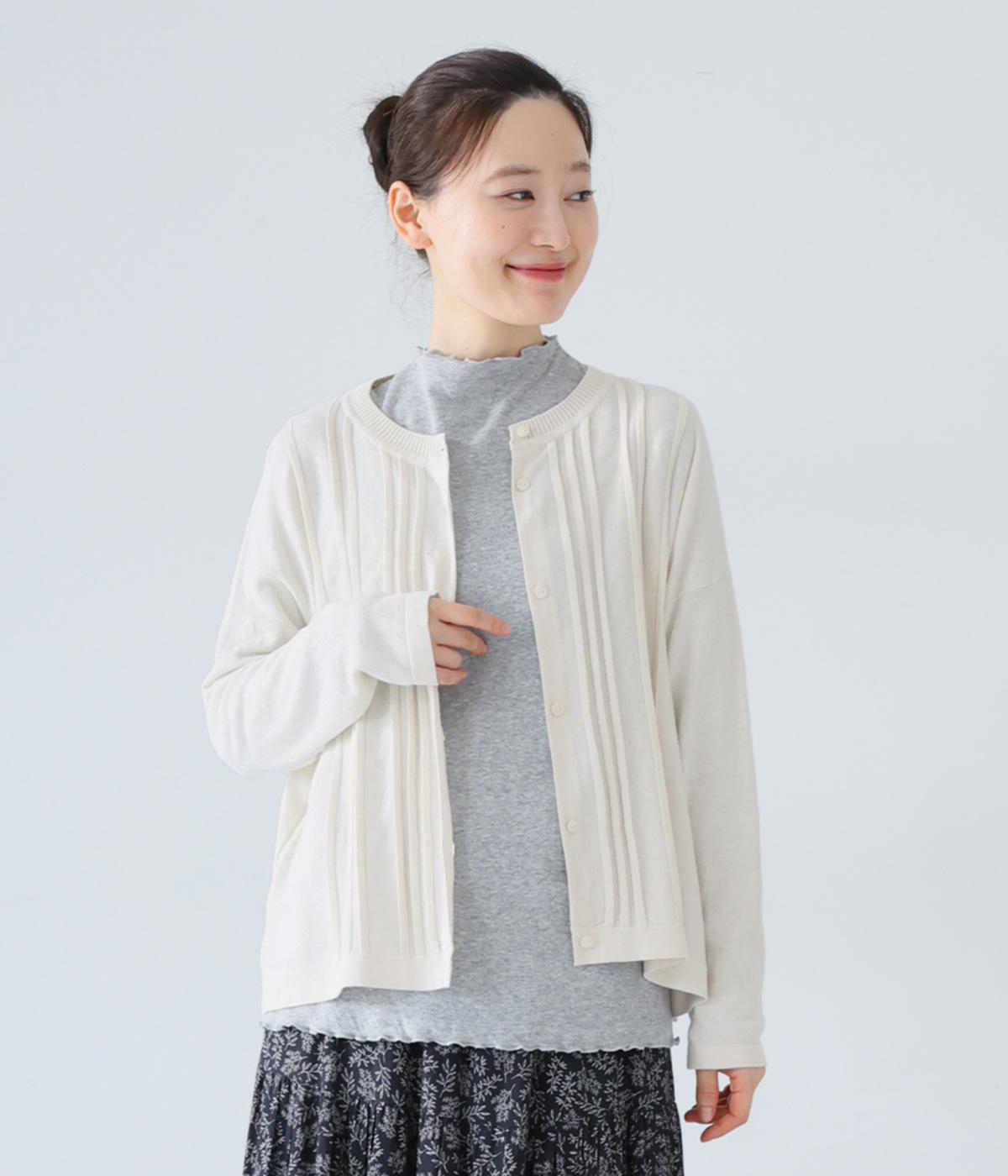 コットンシルクMIXカーディガン(アイボリー-F)